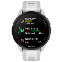Montre intelligente Bluetooth de 45 mm Forerunner 165 de Garmin pour la course - Moyen/Grand - Gris brume/Blanc