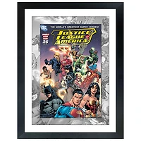 Impression encadrée de la couverture de la bande dessinée Justice League numéro 25 de Frameworth (26 x 34 po)