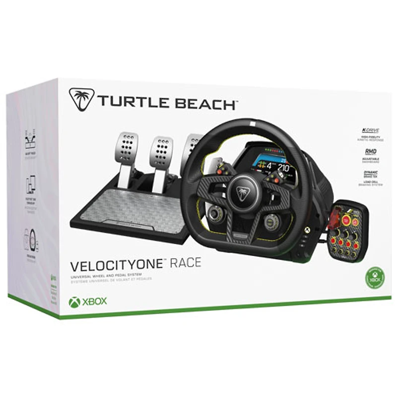 Système de volant et de pédales VelocityOne de Turtle Beach pour Xbox Series X|S/Xbox One/PC - Noir