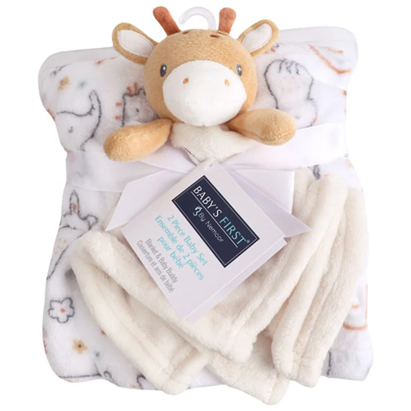 Ensemble 2 pièces avec couverture et toutou de Nemcor - Girafe