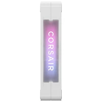 Ventilateurs de boîtier PWM RVB RX120 de 120 mm de Corsair avec concentrateur de système iCUE LINK - Paquet de 3 - Blanc