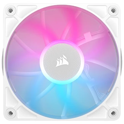 Ventilateur de boîtier PWM RX120 RVB de 120 mm de Corsair - Blanc (nécessite le concentrateur de système iCUE LINK)