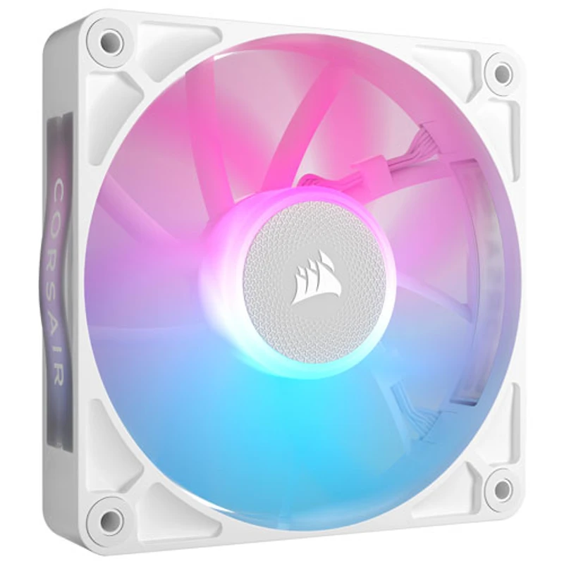 Ventilateur de boîtier PWM RX120 RVB de 120 mm de Corsair - Blanc (nécessite le concentrateur de système iCUE LINK)