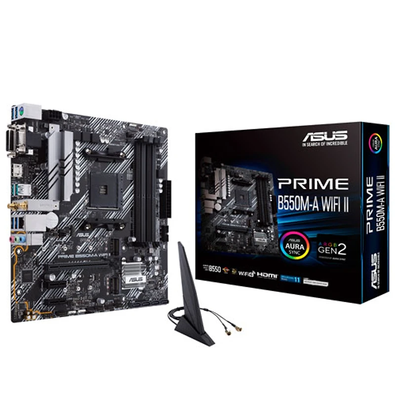 Carte mère Prime B550M-A Wi-Fi II Micro-ATX AM4 d'ASUS pour processeurs Ryzen 3000/4000/5000 d'AMD