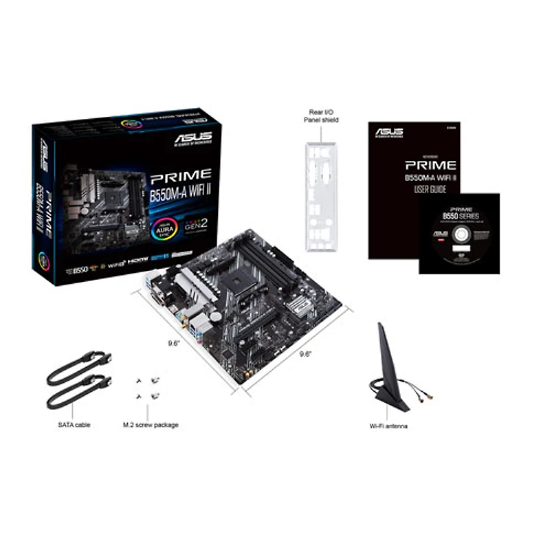 Carte mère Prime B550M-A Wi-Fi II Micro-ATX AM4 d'ASUS pour processeurs Ryzen 3000/4000/5000 d'AMD