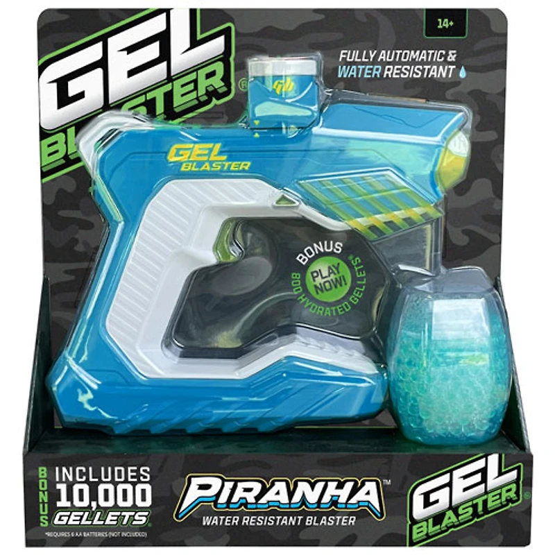 Pistolet à billes de gel Piranha de Gel Blaster - Bleu/Blanc