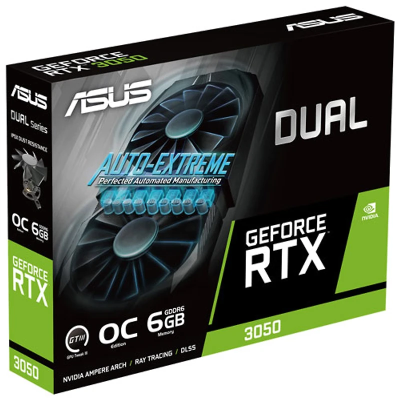Carte graphique GDDR6 Dual GeForce RTX 3050 OC 6 Go d'ASUS
