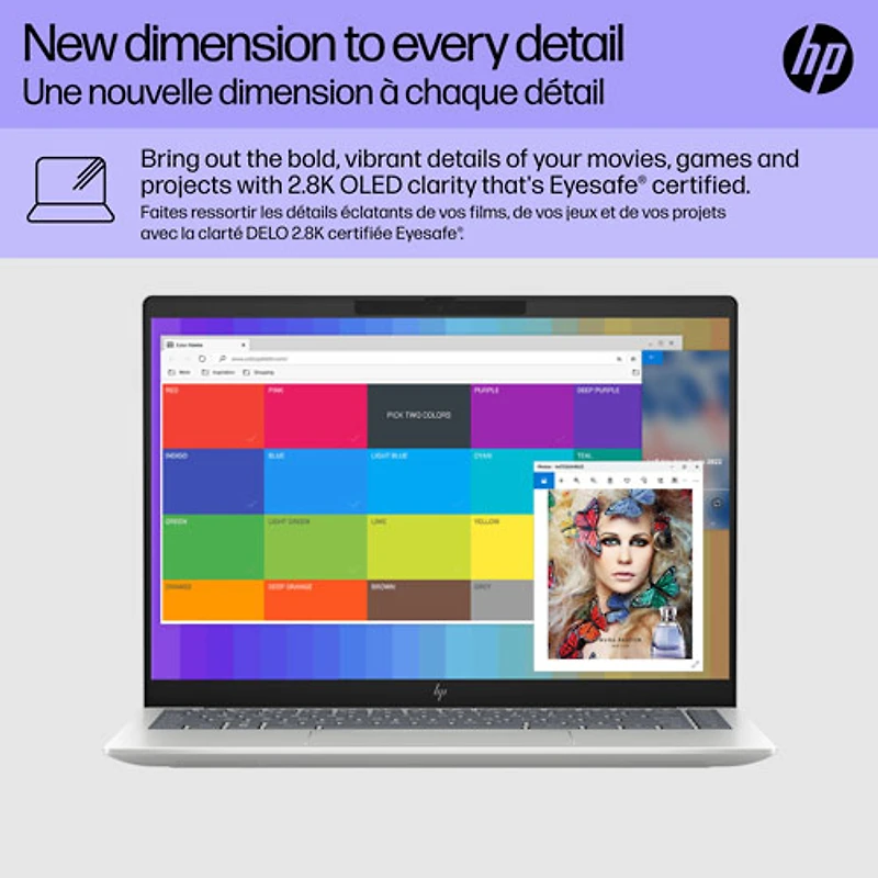 Portable de 14 po Pavilion Plus de HP (Core Ultra 7 d'Intel avec Evo d'Intel/RAM 32 Go/SSD 1 To)