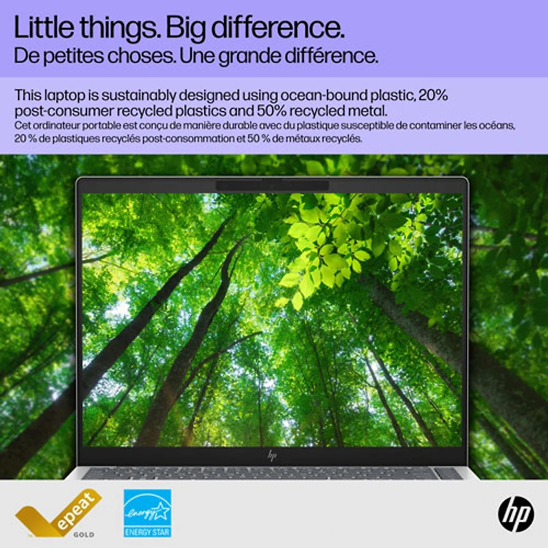 Portable de 14 po Pavilion Plus de HP (Core Ultra 7 d'Intel avec Evo d'Intel/RAM 32 Go/SSD 1 To)