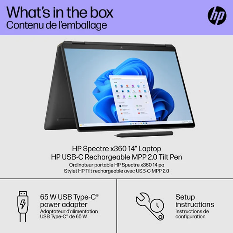 HP Spectre x360 14" Touchscreen 2-in-1 Laptop (Intel Core Ultra 7 with Intel Evo/32GB RAM/2TB SSD)