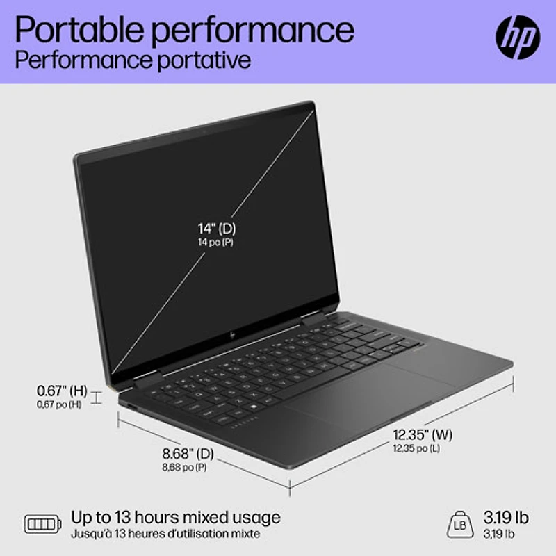 HP Spectre x360 14" Touchscreen 2-in-1 Laptop (Intel Core Ultra 7 with Intel Evo/32GB RAM/2TB SSD)