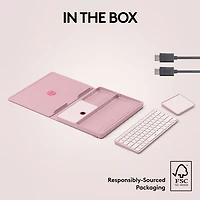 Ensemble bureau escamotable Casa de Logitech avec support pour portable, clavier et pavé tactile pour portable/MacBook (10 à 17 po) - Rose