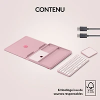 Ensemble bureau escamotable Casa de Logitech avec support pour portable, clavier et pavé tactile pour portable/MacBook (10 à 17 po) - Rose