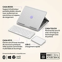 Logitech Casa Pop-Up Desk Kit with Laptop Stand, Keyboard & Touchpad for Laptop/MacBook (10-17") - Nordic Calm