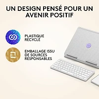 Logitech Casa Pop-Up Desk Kit with Laptop Stand, Keyboard & Touchpad for Laptop/MacBook (10-17") - Nordic Calm