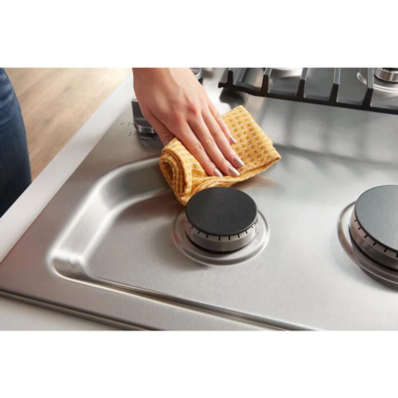 Surface de cuisson au gaz à 4 brûleurs de 30 po de Whirlpool (WCGK5030PS) - Acier inoxydable