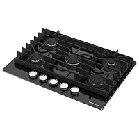 Surface de cuisson au gaz à 5 brûleurs de 30 po de KitchenAid (KCGG530PBL) - Noir
