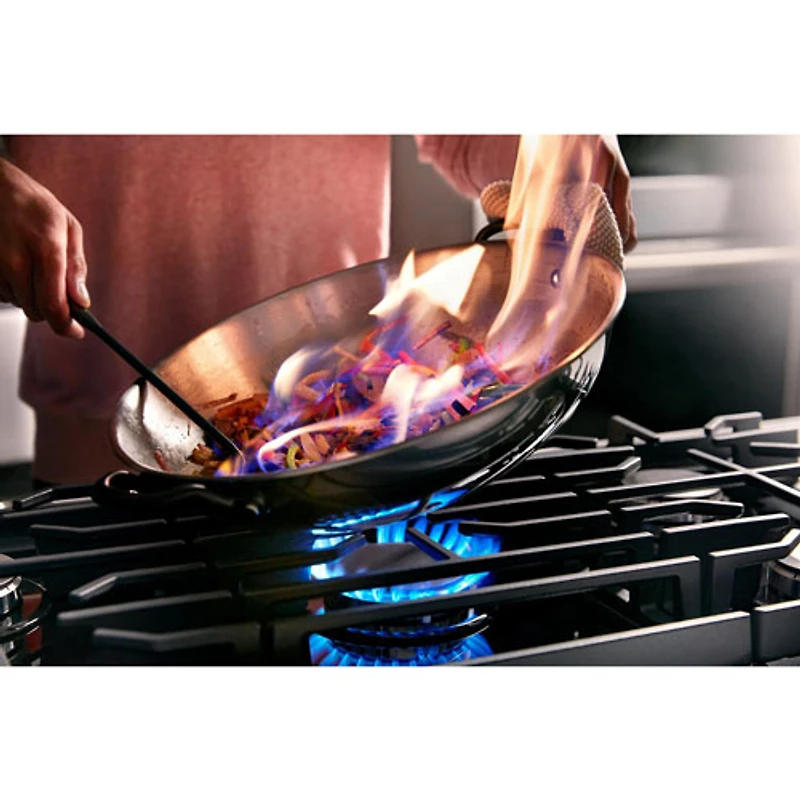Surface de cuisson au gaz à 5 brûleurs de 30 po de KitchenAid (KCGG530PBL) - Noir