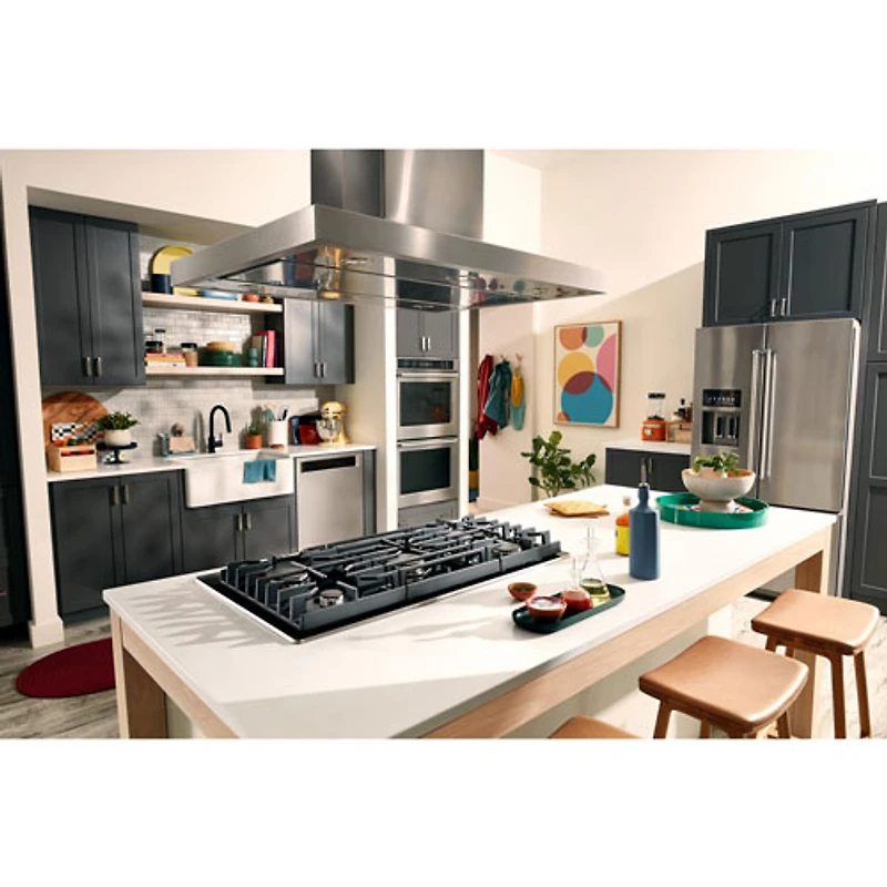 Surface de cuisson au gaz à 5 brûleurs de 30 po de KitchenAid (KCGG530PBL) - Noir