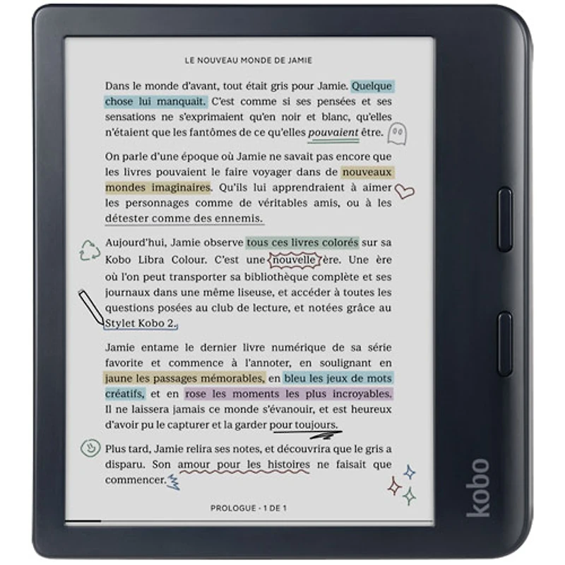 Kobo Libra Colour 7" Digital eReader with Touchscreen - Black