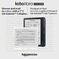 Liseuse numérique à écran tactile en couleur de 7 po Libra de Kobo - Noir