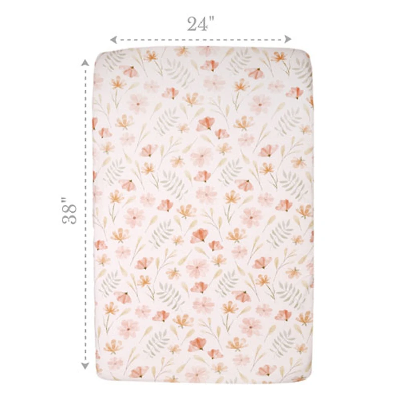 Drap-housse 2 pièces en jersey de Nemcor - Lit de bébé miniature - Floral
