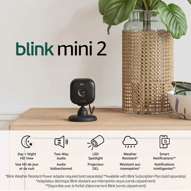 Blink Mini 2 Wi-Fi Indoor/Outdoor 1080p HD IP Camera - Black