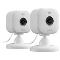 Caméra IP HD 1080p d'extérieur/d'intérieur Wi-Fi Mini 2 de Blink - Lot de 2 - Blanc