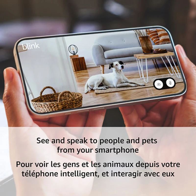 Caméra IP HD 1080p d'extérieur/d'intérieur Wi-Fi Mini 2 de Blink - Lot de 2 - Blanc