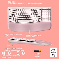 Logitech Wave Keys Wireless Ergonomic Keyboard - Rose
