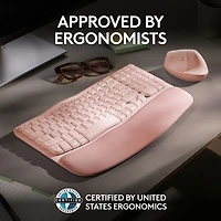 Logitech Wave Keys Wireless Ergonomic Keyboard - Rose