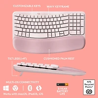 Logitech Wave Keys Wireless Ergonomic Keyboard - Rose