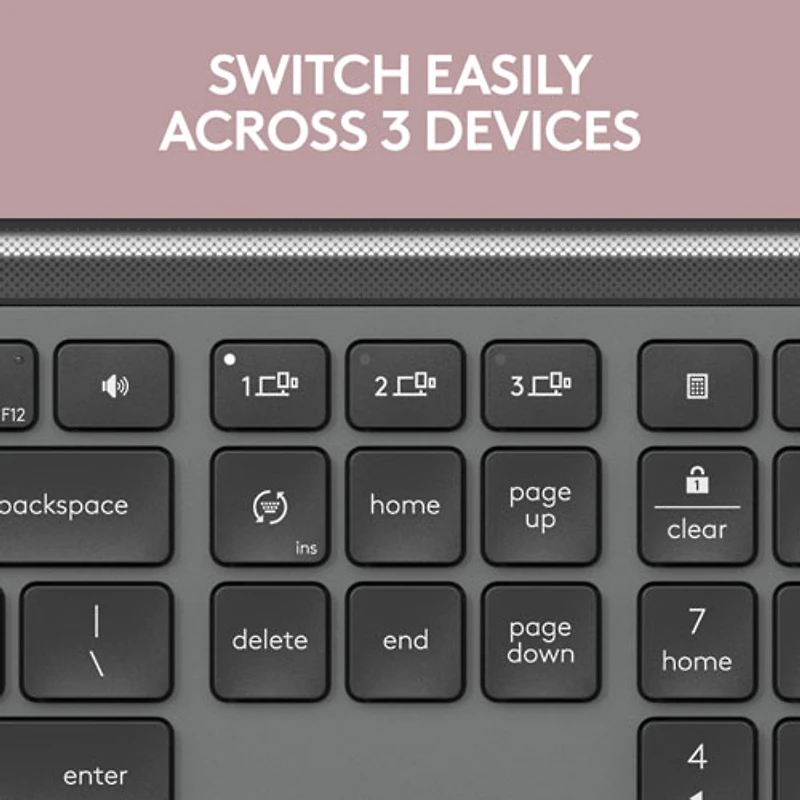 Ensemble avec clavier pleine grandeur et souris optique sans fil MK955 Signature Slim de Logitech - Anglais