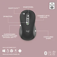 Ensemble avec clavier pleine grandeur et souris optique sans fil MK955 Signature Slim de Logitech - Anglais