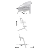 Chaise haute Lemo 2 de Cybex - Tout blanc
