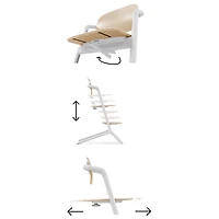 Chaise haute Lemo 2 de Cybex - Blanc sable