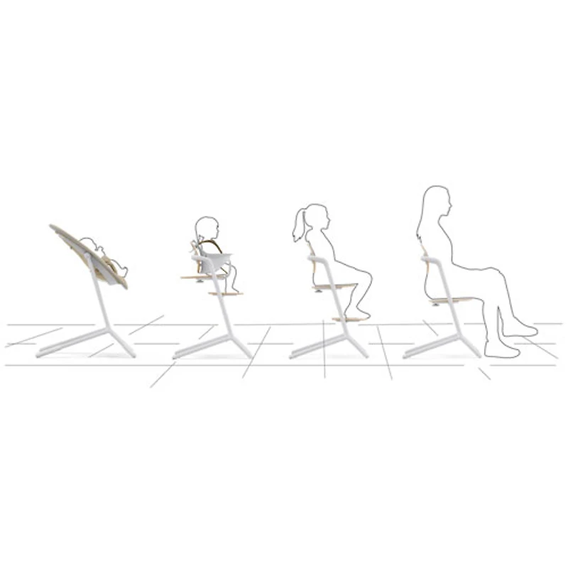 Chaise haute Lemo 2 de Cybex - Blanc sable