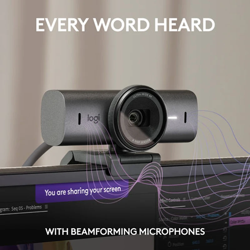 Logitech MX Brio Ultra HD 4K Webcam - Black