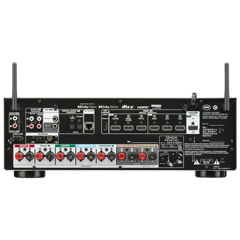 Denon AVR-X1800H 7.2 Channel 8K Dolby Atmos AV Receiver