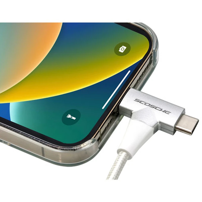 Scosche Strikeline 1.22m (4 ft.) USB-C to Lightning/USB-C Cable (CCi4B4TWT-SP) - White
