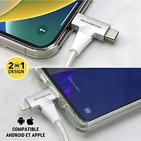 Scosche Strikeline 1.22m (4 ft.) USB-C to Lightning/USB-C Cable (CCi4B4TWT-SP) - White