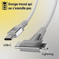 Scosche Strikeline 1.22m (4 ft.) USB-C to Lightning/USB-C Cable (CCi4B4TWT-SP) - White