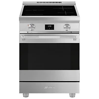 Smeg 24" 2.79 Cu. Ft. True Convection Freestanding Induction Range (SPR24UIMX) - Stainless Steel