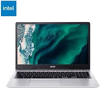 Chromebook de 15,6 pouces d'Acer avec 3 mois de forfait Google AI Pro - Argenté (Celeron N4500 d'Intel/128 Go/RAM 8 Go/ChromeOS)