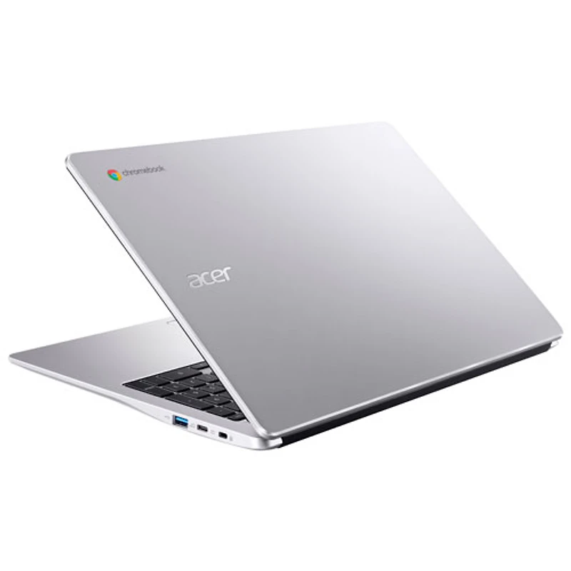 Chromebook de 15,6 pouces d'Acer avec 3 mois de forfait Google AI Pro - Argenté (Celeron N4500 d'Intel/128 Go/RAM 8 Go/ChromeOS)