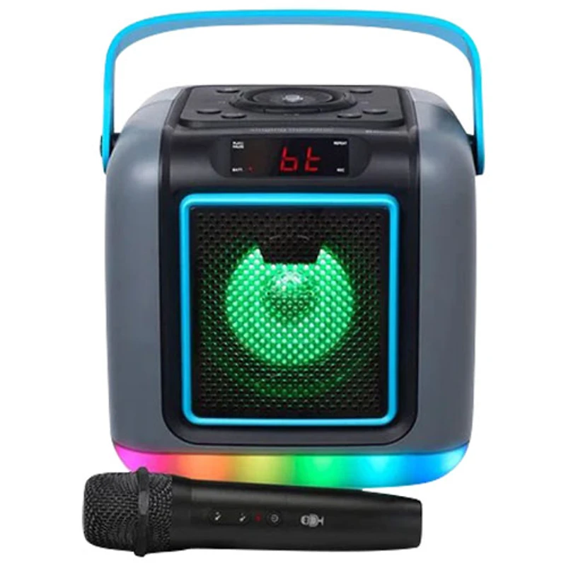 Haut-parleur de karaoké Bluetooth Cube de Singing Machine avec microphone sans fil