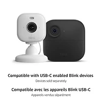 Adaptateur d'alimentation résistant aux intempéries 3,96 m (13 pi) de Blink pour caméras Mini 2 et Outdoor 4 (4e génération) de Blink - Blanc
