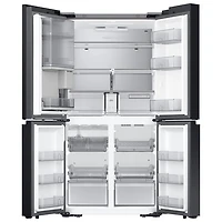 Réfrigérateur à 4 portes et à profondeur de comptoir de 22,8 pi³ et 36 po BESPOKE avec porte transparente de Samsung (RF23DB9700QLAA) - Inox