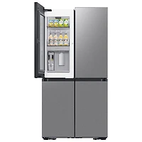 Réfrigérateur à 4 portes et à profondeur de comptoir de 22,8 pi³ et 36 po BESPOKE avec porte transparente de Samsung (RF23DB9700QLAA) - Inox
