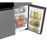 Réfrigérateur à 4 portes et à profondeur de comptoir de 22,8 pi³ et 36 po BESPOKE avec porte transparente de Samsung (RF23DB9700QLAA) - Inox